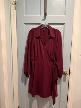 Halogen Burgundy Wrap Dress